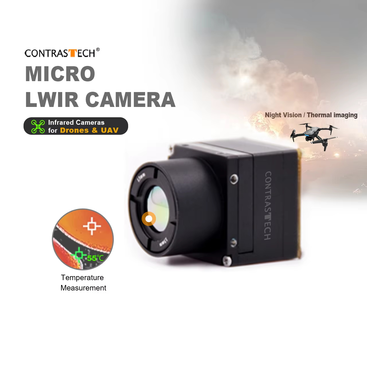 640x512 LWIR Shutterless Radio - Thermal Imager Drone Gimbal ulasan dan harga